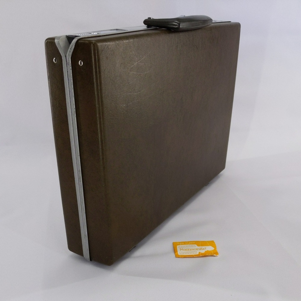 Samsonite Briefcase Brown Vintage Hard Shell Attache Case with Key